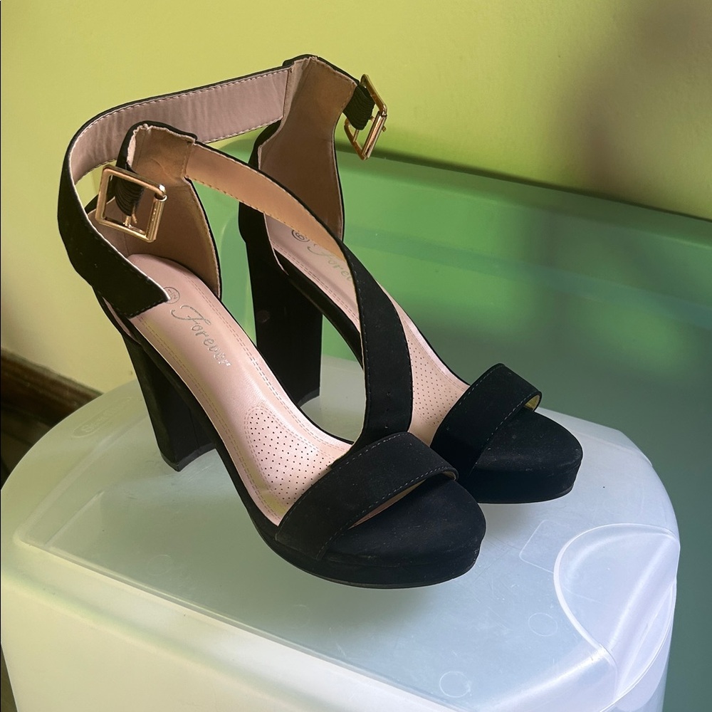 Forever New Black Strappy Heels